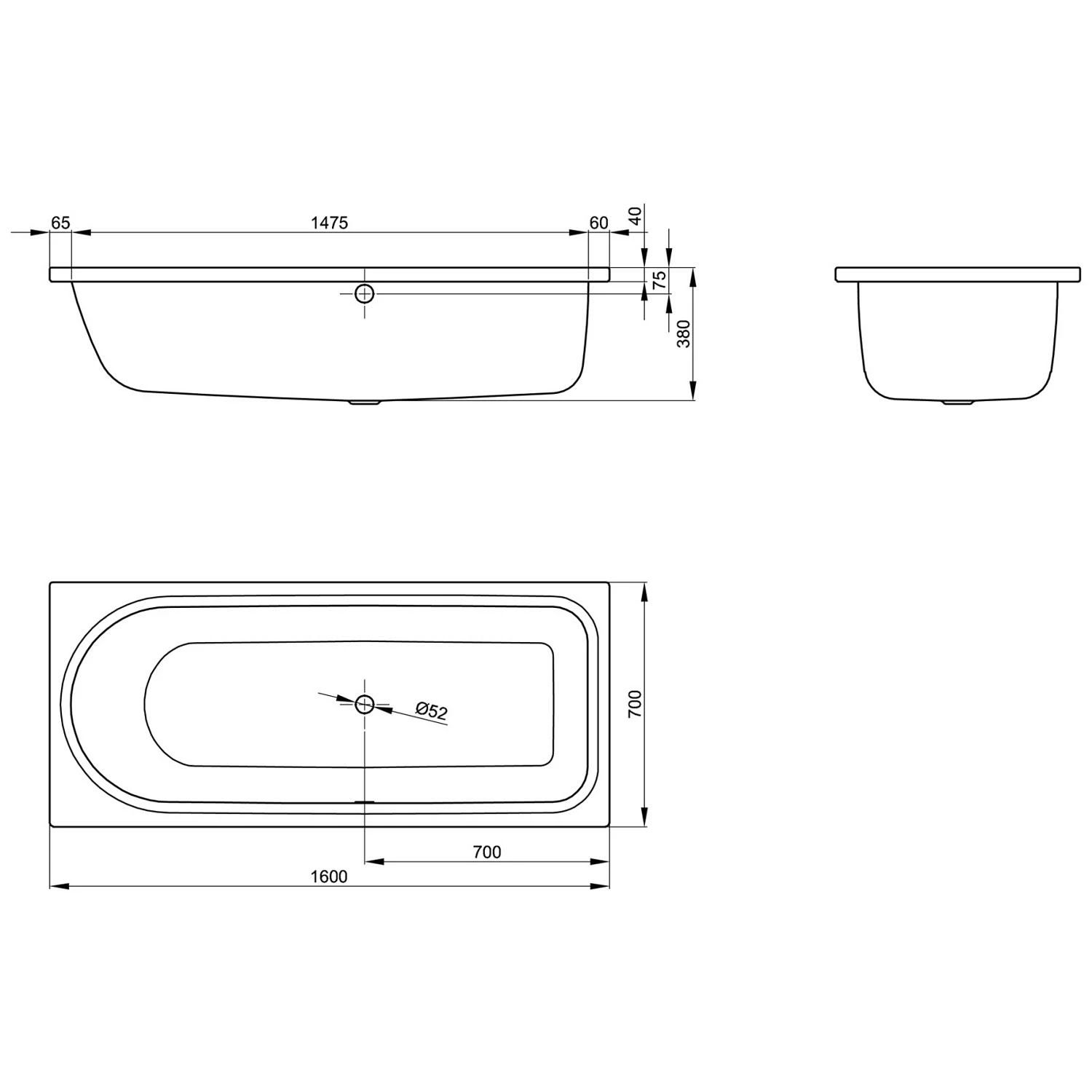 Bette BetteOcean Lowline 160 X 70 Cm, Überlauf Vorn 5 Bette BetteOcean Lowline 160 X 70 Cm, Überlauf Vorn – Bild 3