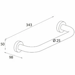 Bravat Varuna Mattschwarz Badewannengriff