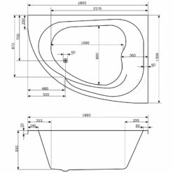 Caribia Delta XL Premium Whirlpool 180 X 130 Cm Mit Schürze, Für Ecke Rechts -Badezimmer Verkaufs-Shop caribia badewannen eck delta xl premium 5927980