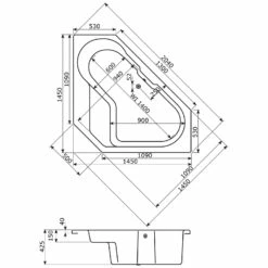 Caribia Samoa Premium Whirlpool 145 X 145 Cm Ohne Schürze -Badezimmer Verkaufs-Shop caribia badewannen eck samoa premium whirlpool 5928025