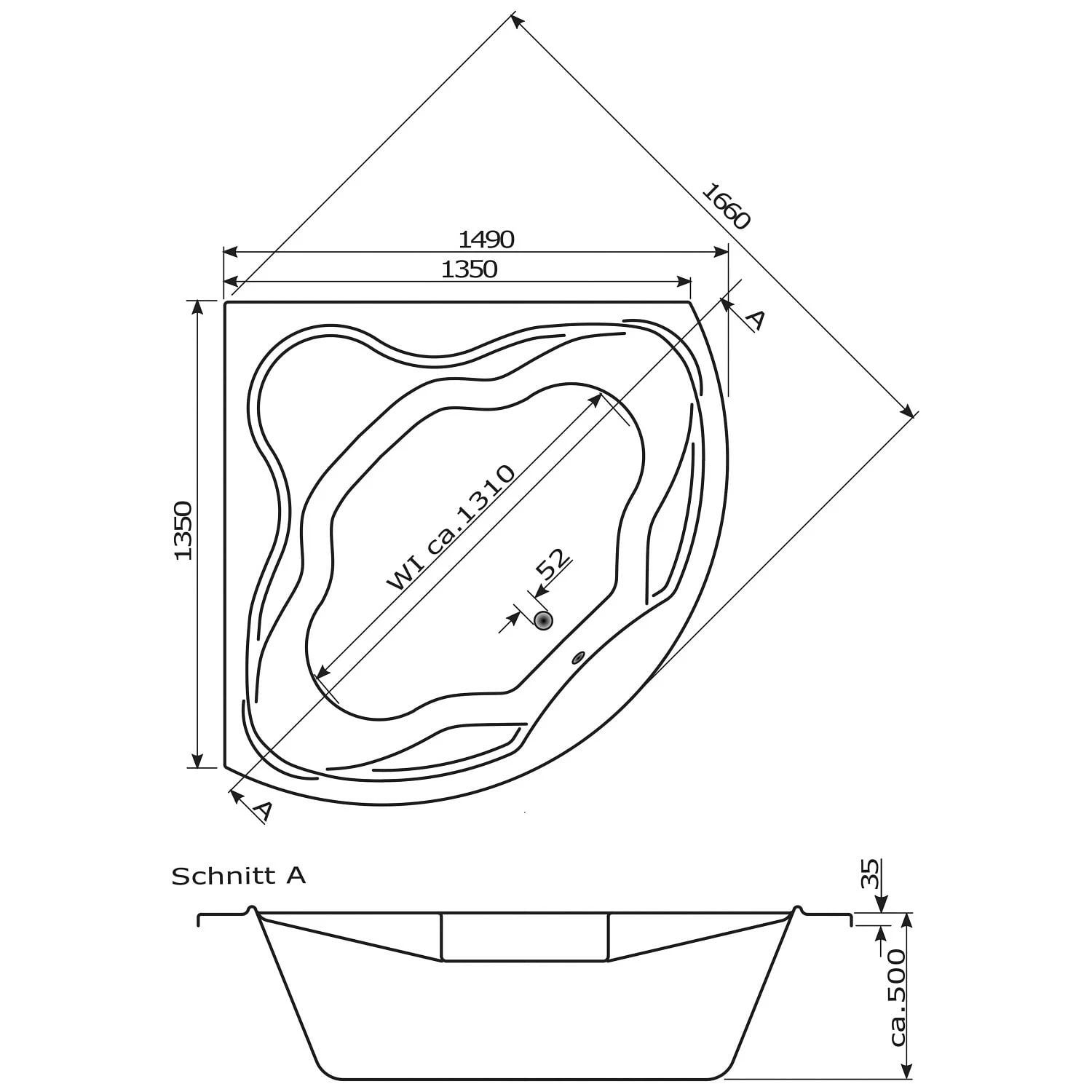 Caribia Vanaty Premium Whirlpool 149 X 149 Cm Ohne Schürze 6 Caribia Vanaty Premium Whirlpool 149 X 149 Cm Ohne Schürze – Bild 4