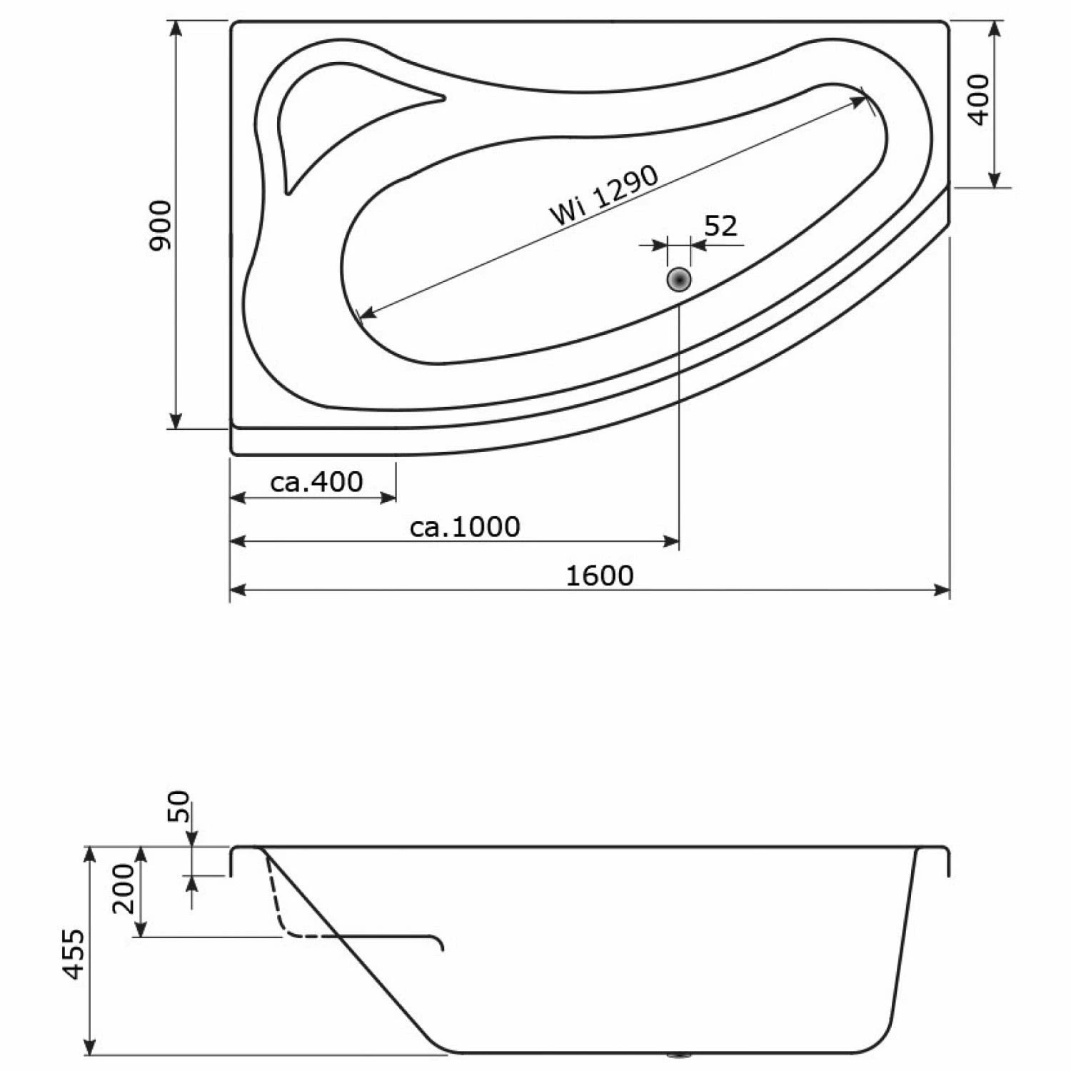 Caribia Mini Corner Badewanne 160 X 90 Cm , Für Ecke Links Mit Schürze 5 Caribia Mini Corner Badewanne 160 X 90 Cm , Für Ecke Links Mit Schürze – Bild 3