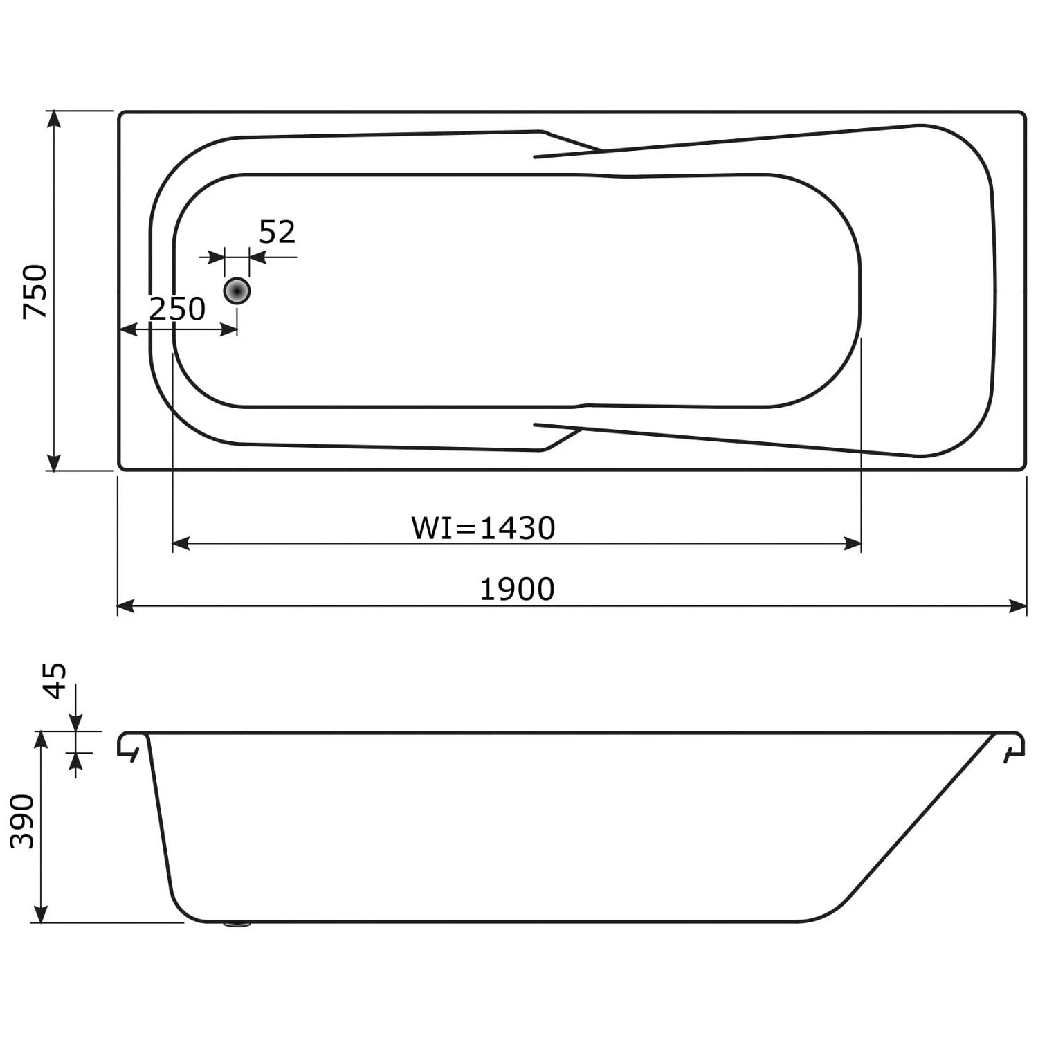 Caribia Rhodos Badewanne 190 X 75 Cm Mit Schürze 4 Caribia Rhodos Badewanne 190 X 75 Cm Mit Schürze – Bild 2