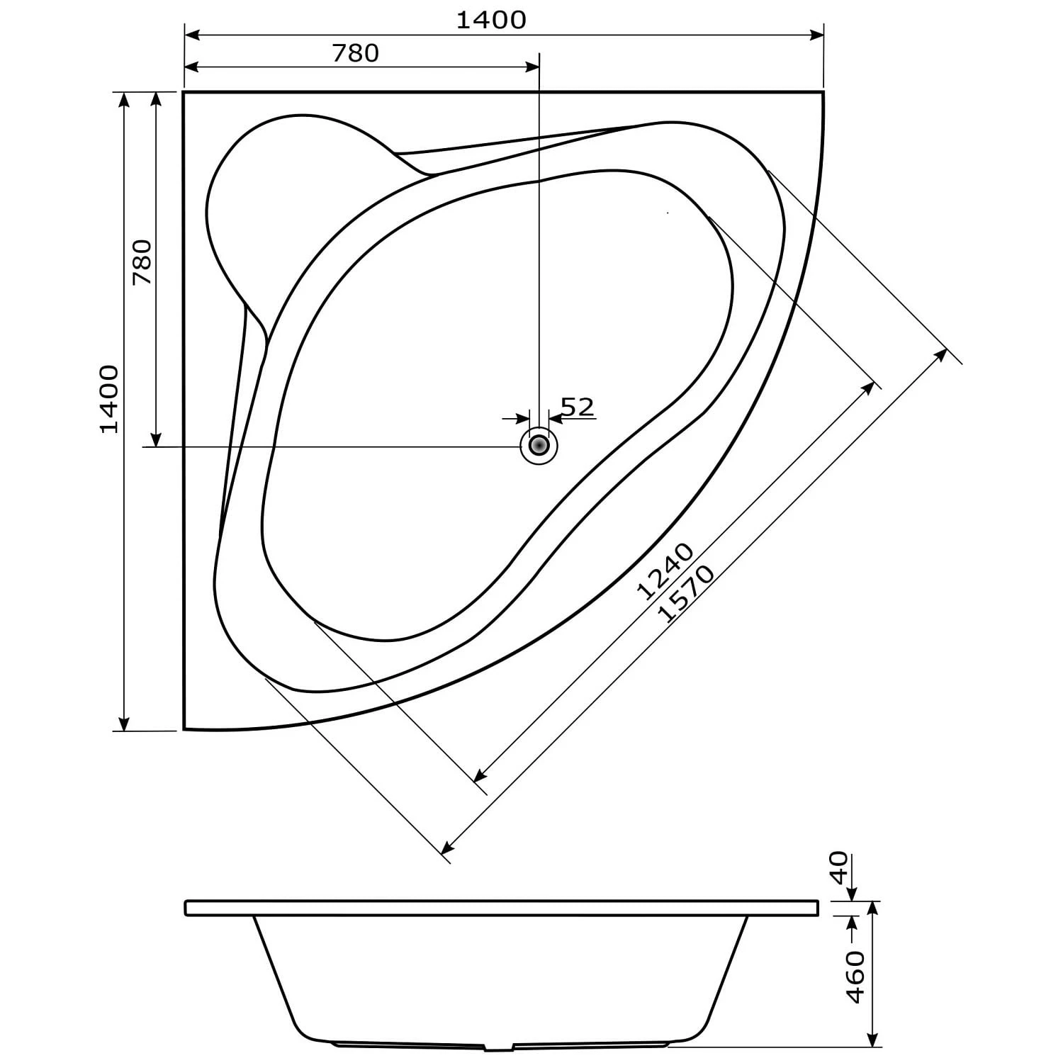 Caribia Rio Badewanne 140 X 140 Cm Mit Schürze 4 Caribia Rio Badewanne 140 X 140 Cm Mit Schürze – Bild 2