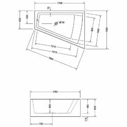 Duravit Paiova Eck-Badewanne 170 X 130 Cm Ecke Rechts Mit Angeformter Schürze Und Gestell