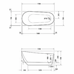 Duravit DuraFaro Badewanne 170 X 75 Cm -Badezimmer Verkaufs-Shop duravit badewannen durafaro 170 x 75 11028628