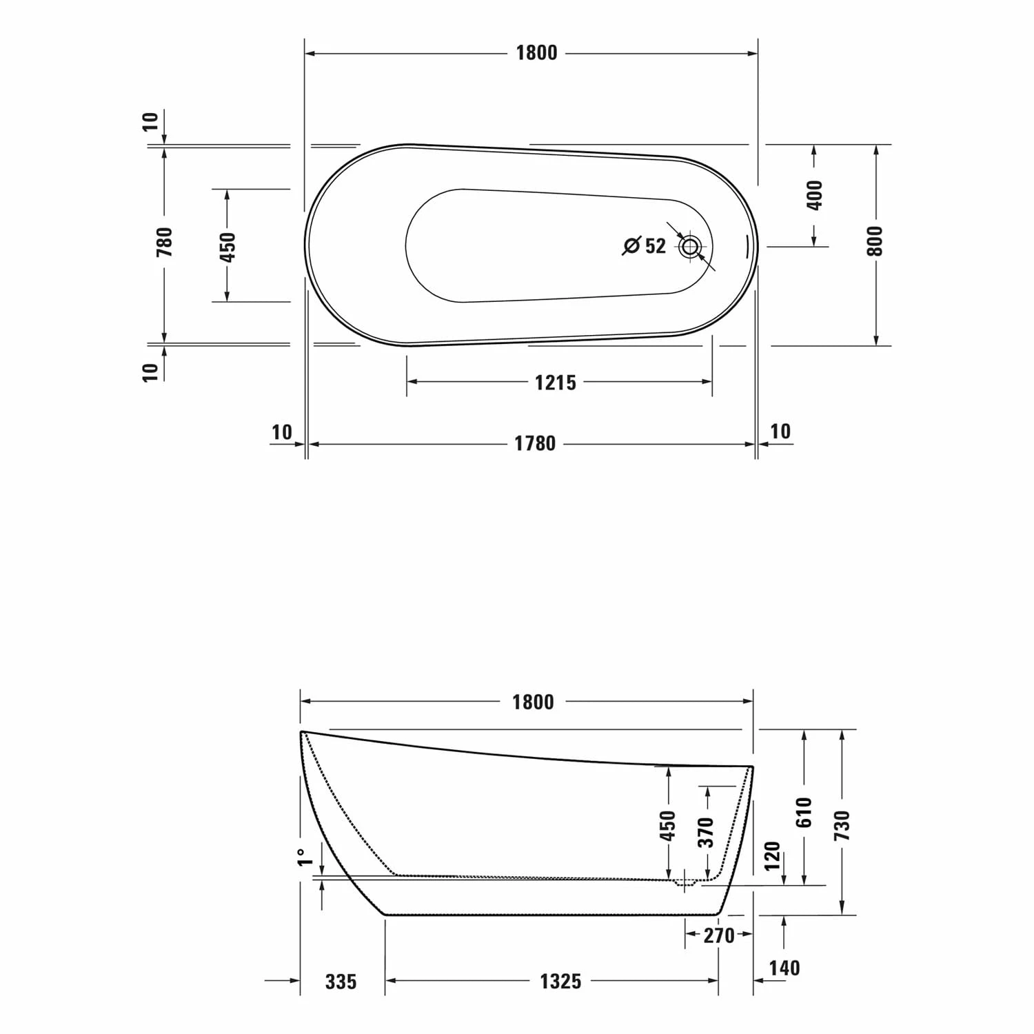 Duravit DuraFaro Badewanne 180 X 80 Cm 6 Duravit DuraFaro Badewanne 180 X 80 Cm – Bild 4