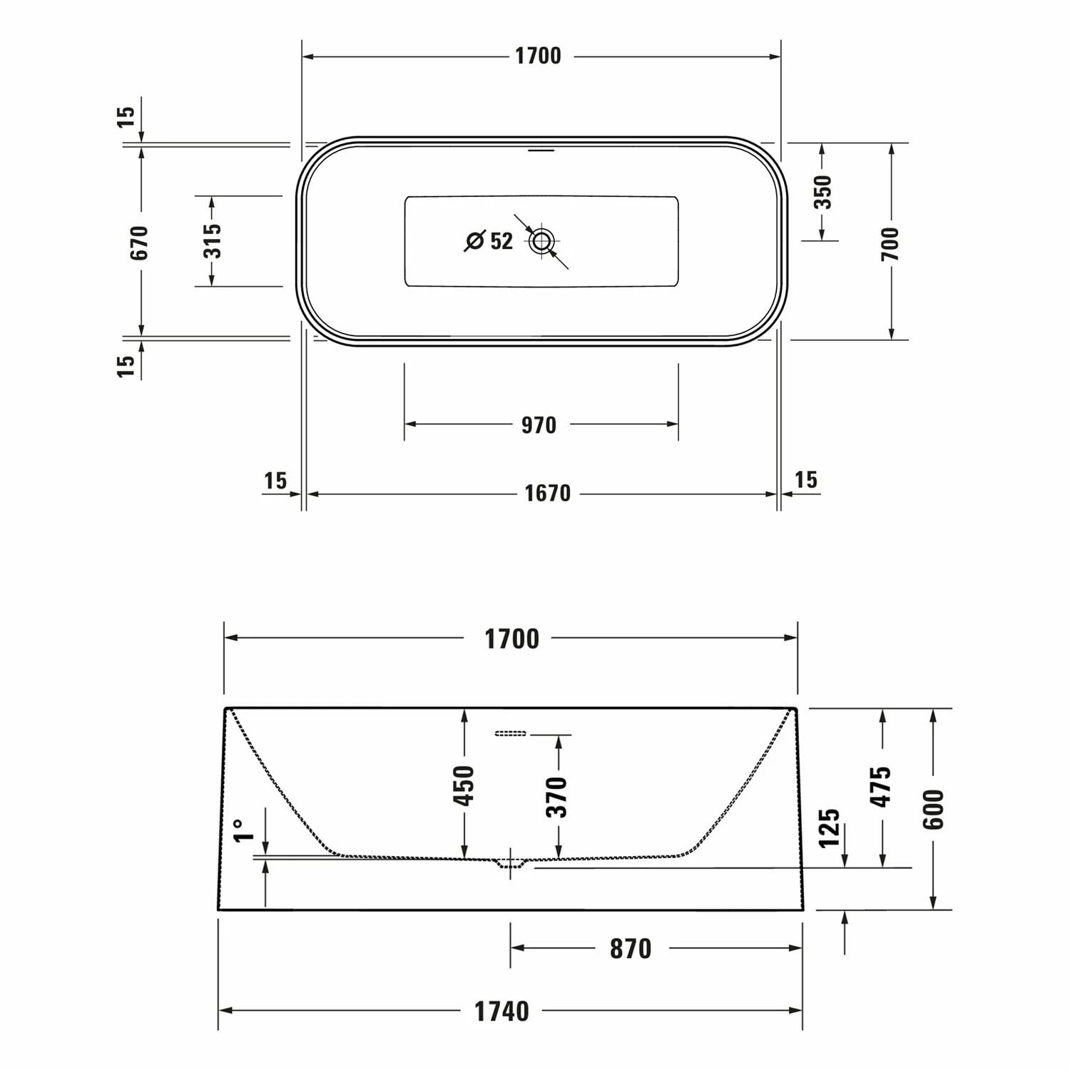 Duravit DuraFoga Badewanne 170 X 70 Cm 6 Duravit DuraFoga Badewanne 170 X 70 Cm – Bild 4