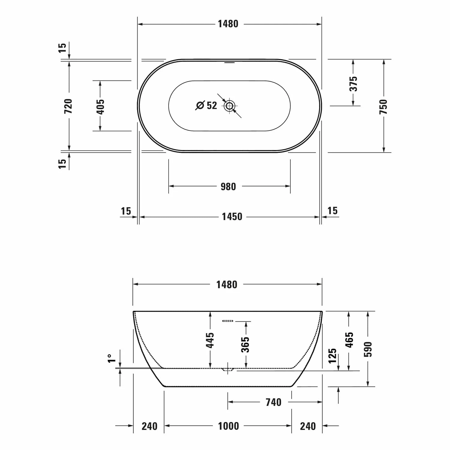 Duravit DuraKanto Badewanne 150 X 75 Cm 6 Duravit DuraKanto Badewanne 150 X 75 Cm – Bild 4