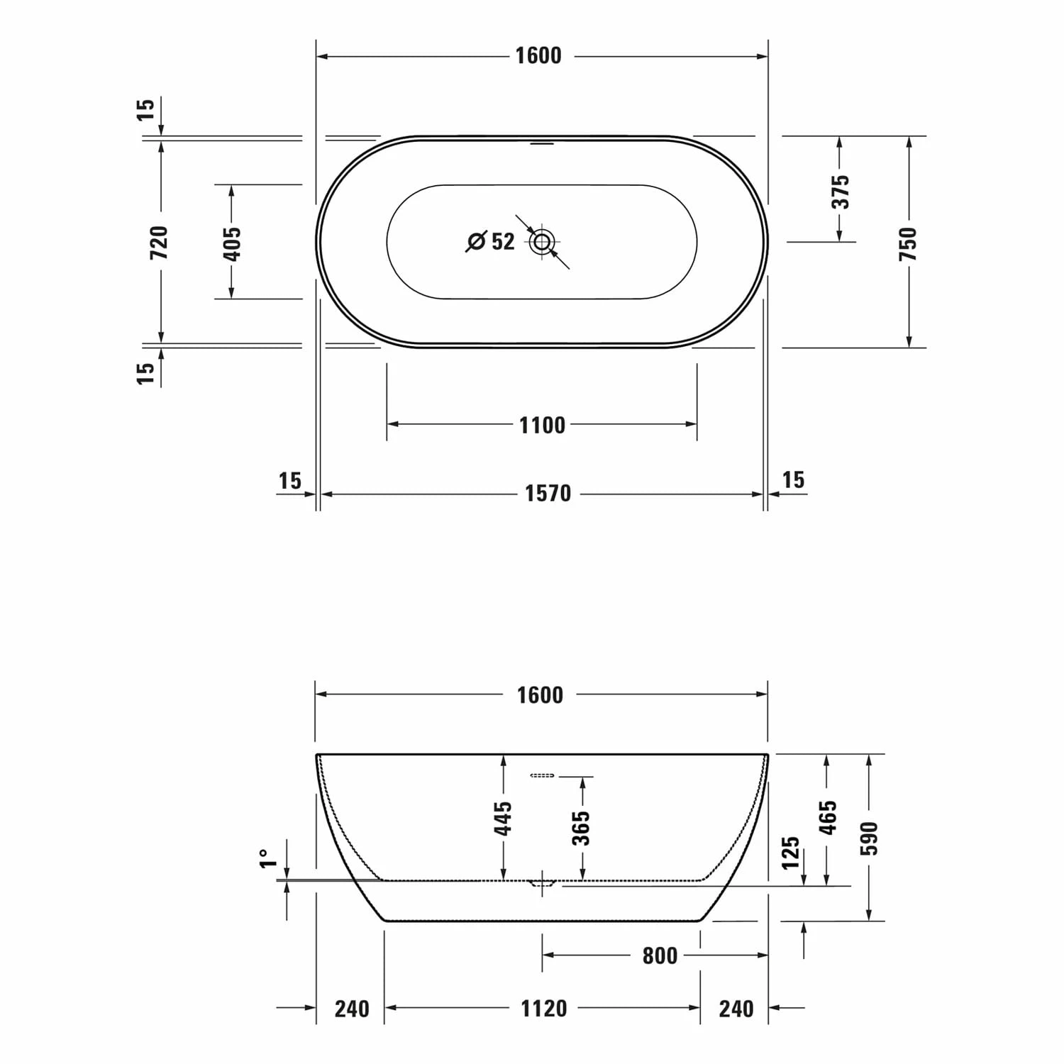 Duravit DuraKanto Badewanne 160 X 75 Cm 6 Duravit DuraKanto Badewanne 160 X 75 Cm – Bild 4