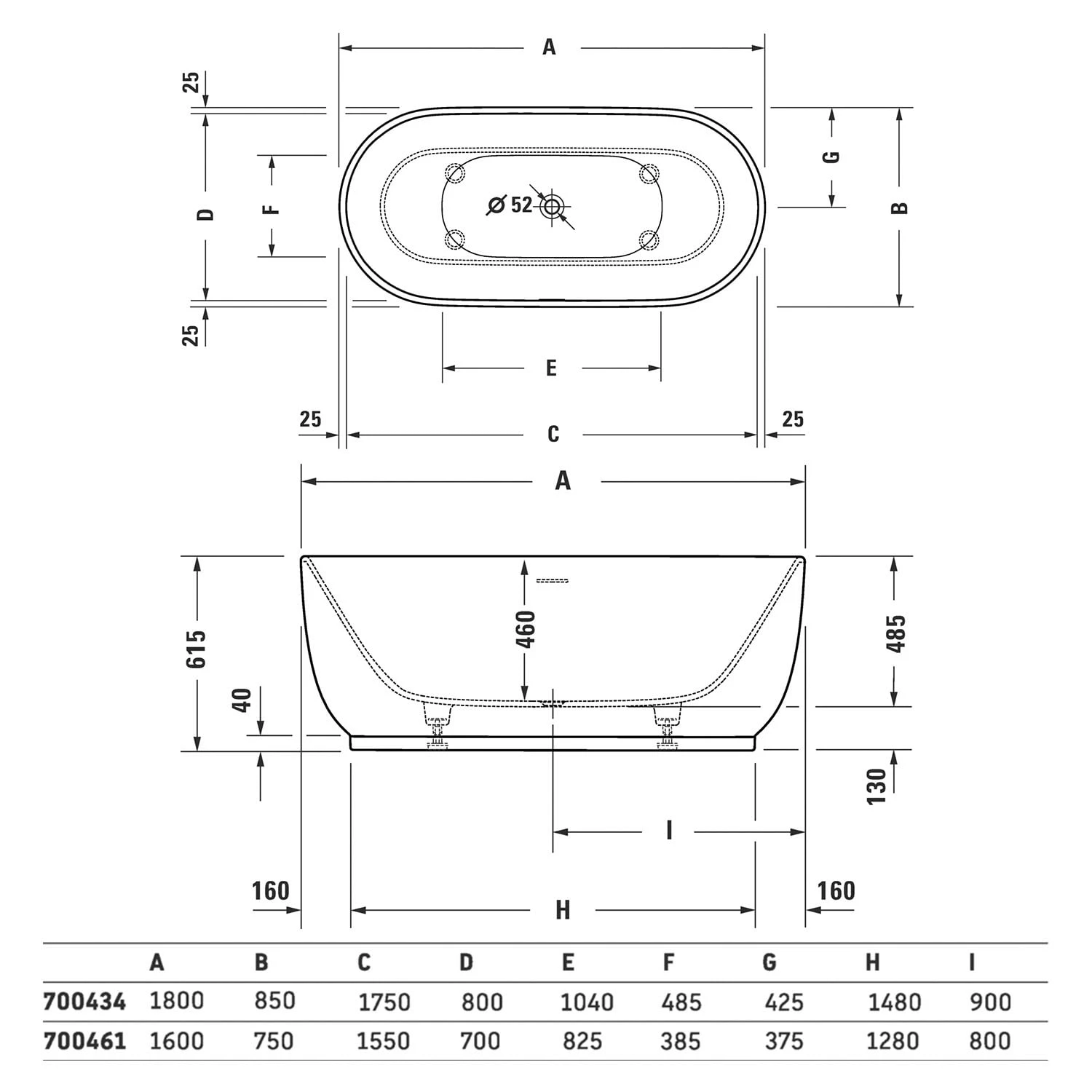 Duravit Luv Badewanne Freistehend 160 X 75 Cm, Mit Überlauf 6 Duravit Luv Badewanne Freistehend 160 X 75 Cm, Mit Überlauf – Bild 4