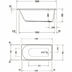 Duravit D-Neo Rechteck-Whirlwanne 150 X 75 Cm, Einbauversion