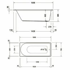 Duravit D-Neo Rechteck-Whirlwanne 160 X 70 Cm, Einbauversion