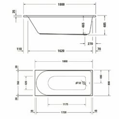 Duravit D-Neo Rechteck-Whirlwanne 180 X 80 Cm, Einbauversion, Ab- Und Überlauf Am Fußende