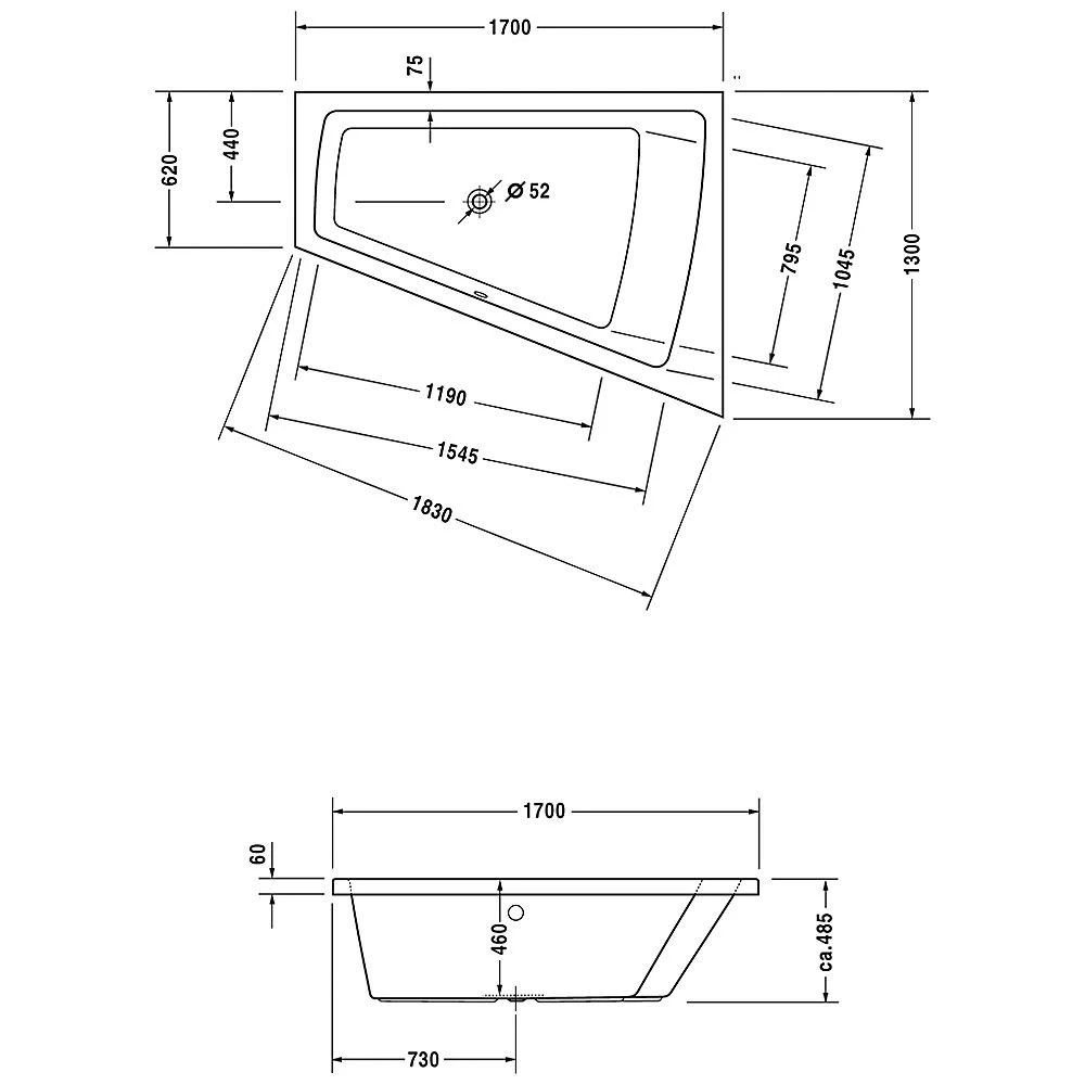Duravit Paiova Eck-Badewanne 170 X 130 Cm Ecke Rechts 4 Duravit Paiova Eck-Badewanne 170 X 130 Cm Ecke Rechts – Bild 2
