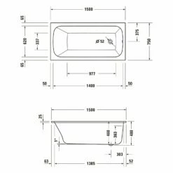 Duravit Qatego Rechteck-Whirlwanne Mit Combi-System E 150 X 75 Cm, Einbauversion