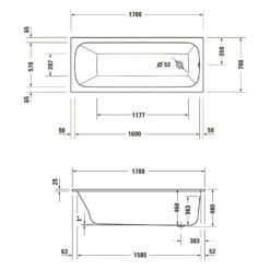 Duravit Qatego Rechteck-Whirlwanne Mit Combi-System E 170 X 70 Cm, Einbauversion