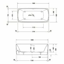 Duravit Qatego Rechteck-Whirlwanne Mit Air-System 180 X 80 Cm, Freistehend