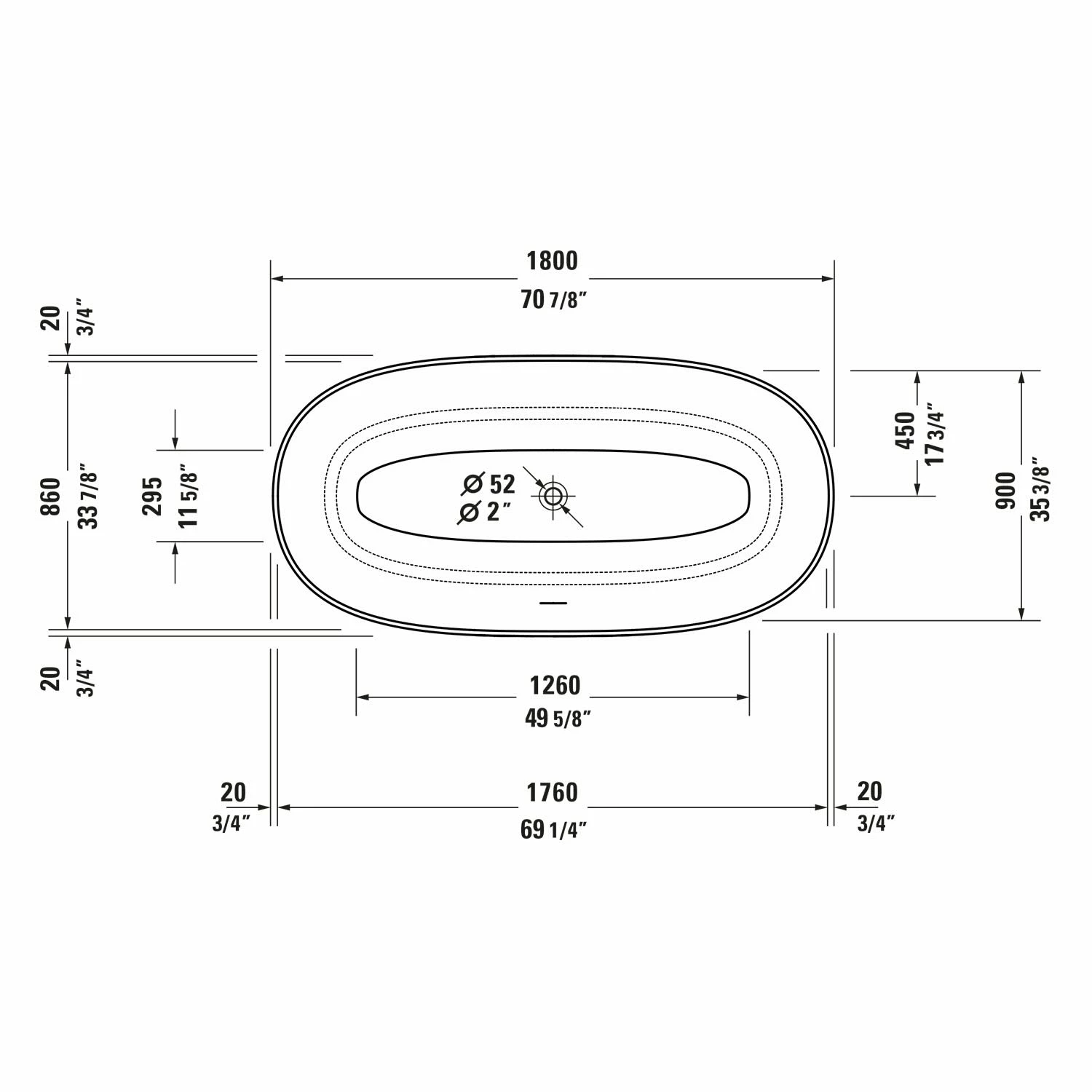 Duravit White Tulip Badewanne Freistehend 180 X 90 Cm 6 Duravit White Tulip Badewanne Freistehend 180 X 90 Cm – Bild 4