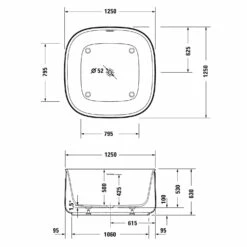 Duravit Zencha Freistehende Badewanne 125 X 125 Cm -Badezimmer Verkaufs-Shop duravit zencha badewannen freistehende 125 x 8355028