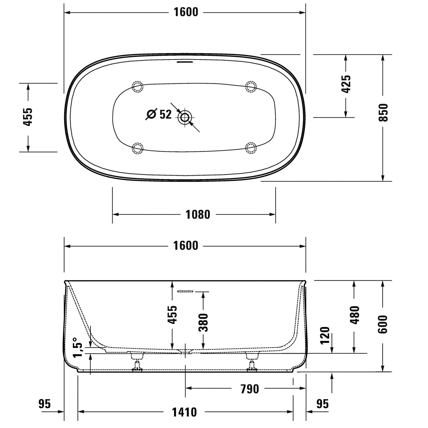 Duravit Zencha Freistehende Whirlwanne 160 X 85 Cm 4 Duravit Zencha Freistehende Whirlwanne 160 X 85 Cm – Bild 2