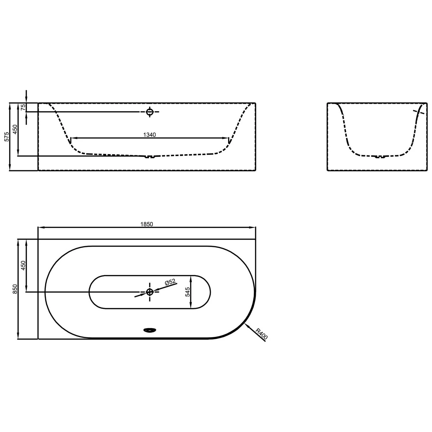 Bette Lux Oval IV Silhouette Eckbadewanne 185 X 85 Cm 5 Bette Lux Oval IV Silhouette Eckbadewanne 185 X 85 Cm – Bild 3