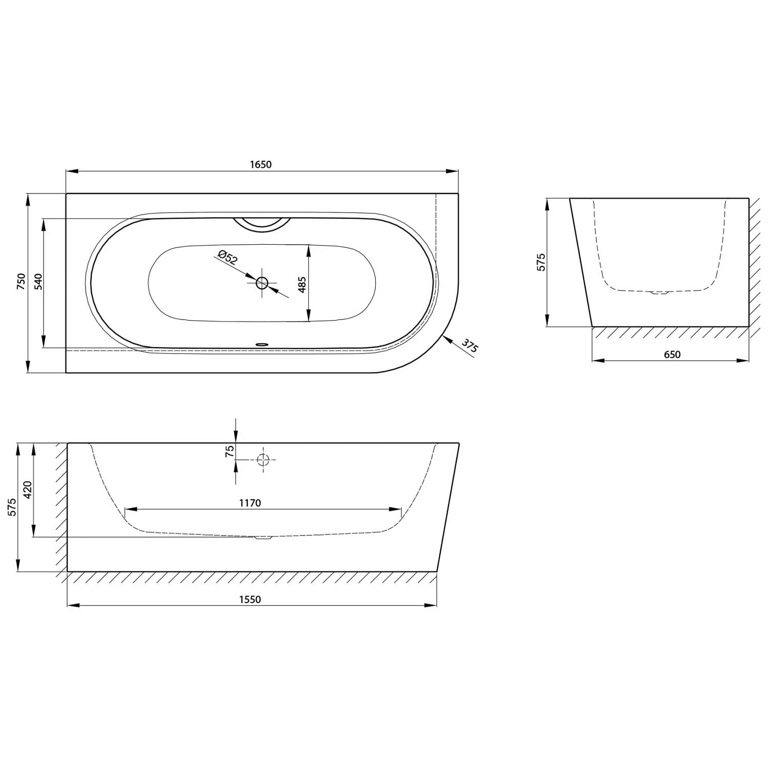 Bette Starlet IV Silhouette Eckbadewanne 165 X 75 X 42 Cm 5 Bette Starlet IV Silhouette Eckbadewanne 165 X 75 X 42 Cm – Bild 3