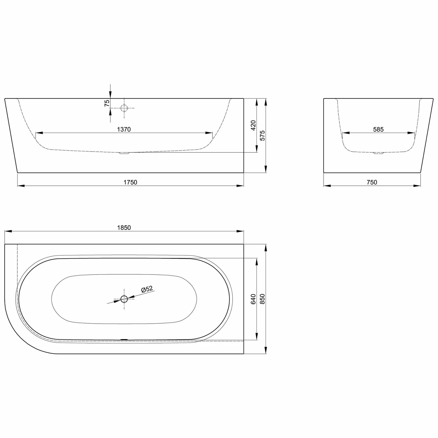 Bette Starlet V Silhouette Eckbadewanne 185 X 85 Cm 6 Bette Starlet V Silhouette Eckbadewanne 185 X 85 Cm – Bild 4