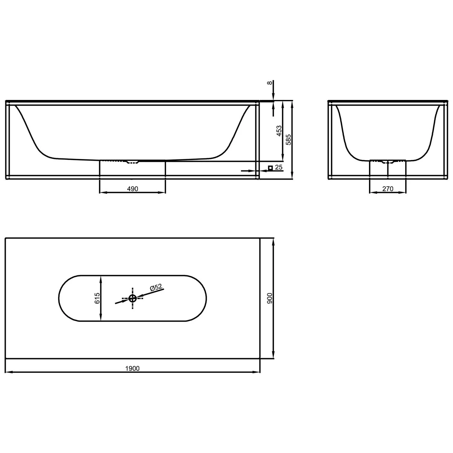 Bette LUX Shape Freistehende Badewanne 190 X 90 Cm 6 Bette LUX Shape Freistehende Badewanne 190 X 90 Cm – Bild 4