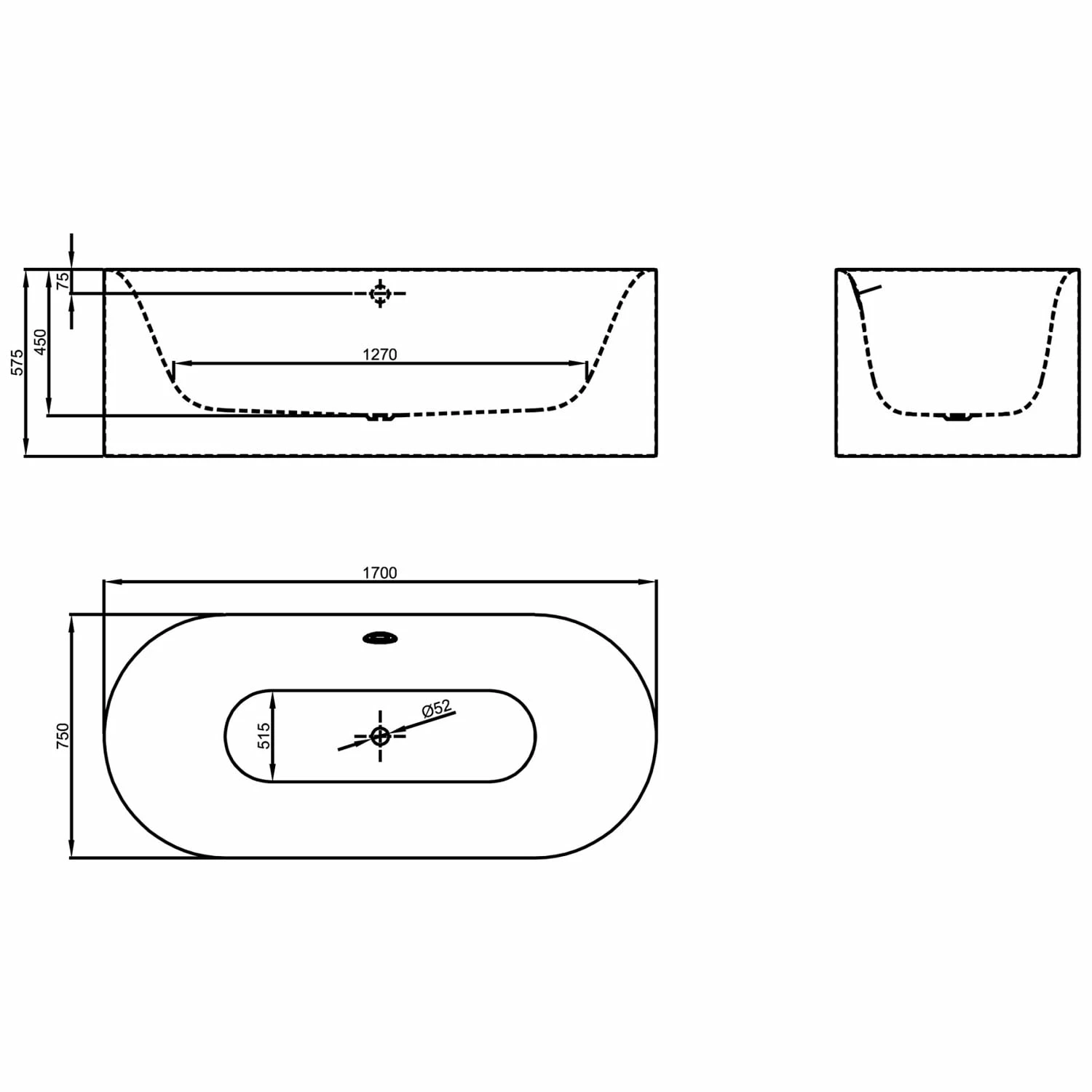 Bette LUX Oval Silhouette Freistehende Badewanne 170 X 75 Cm 6 Bette LUX Oval Silhouette Freistehende Badewanne 170 X 75 Cm – Bild 4