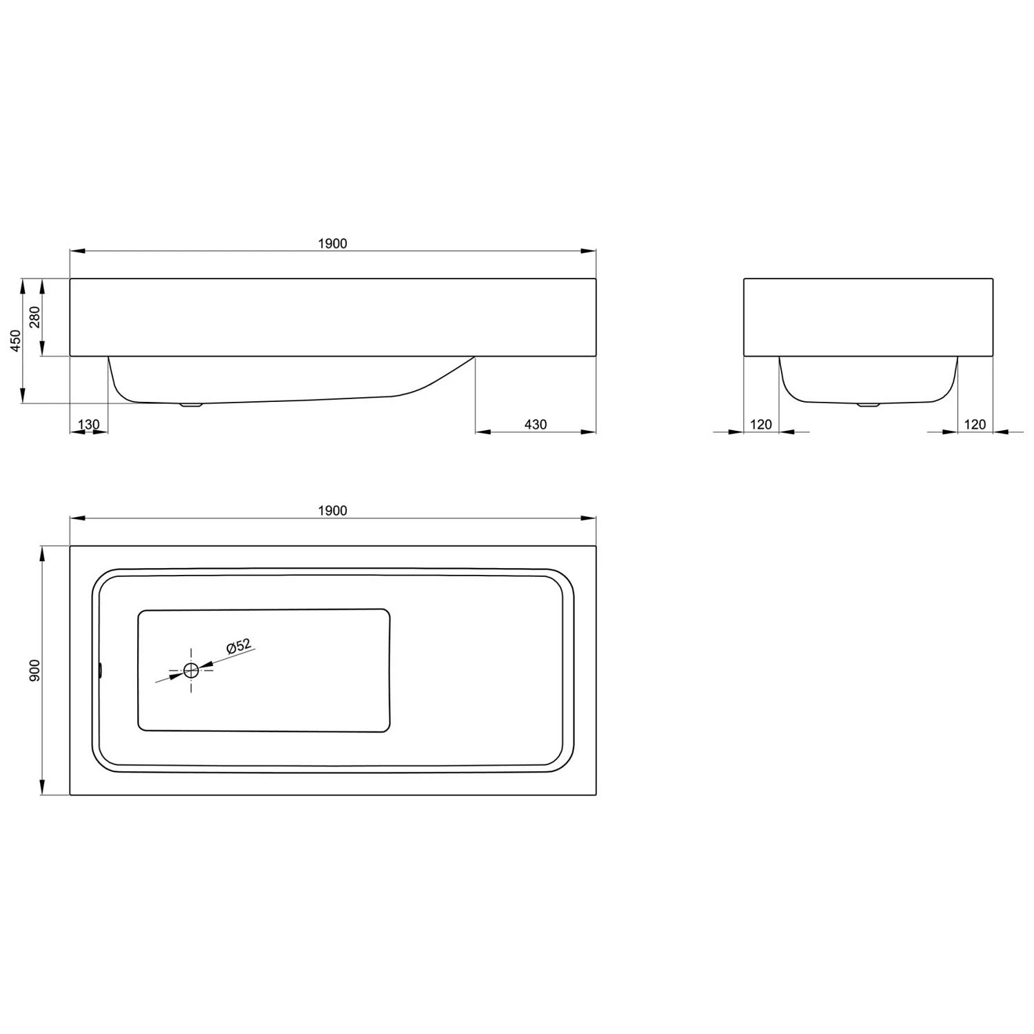 Bette One Relax Highline Wanne 190 X 90 Cm 4 Bette One Relax Highline Wanne 190 X 90 Cm – Bild 2