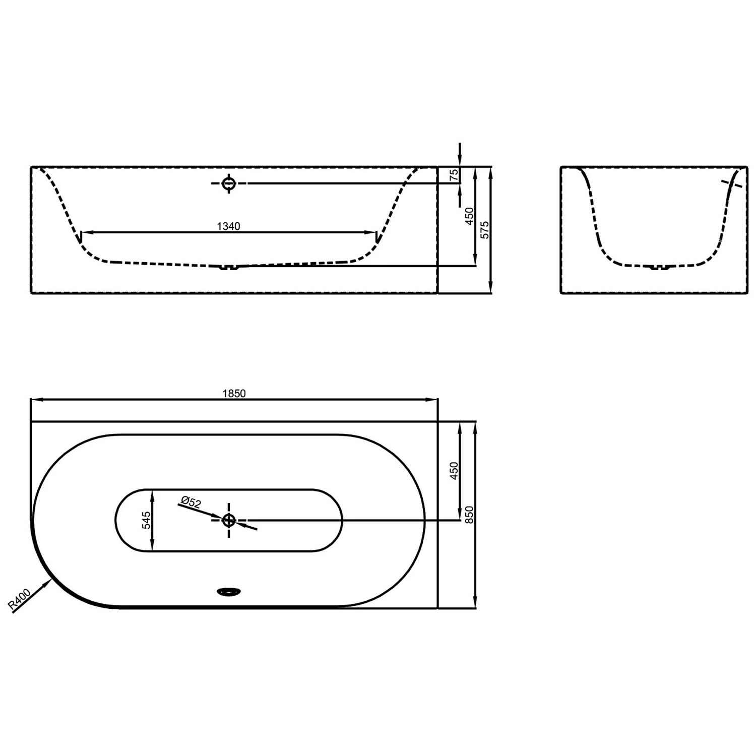 Bette Lux Oval V Silhouette Badewanne 185 X 85 Cm 5 Bette Lux Oval V Silhouette Badewanne 185 X 85 Cm – Bild 3