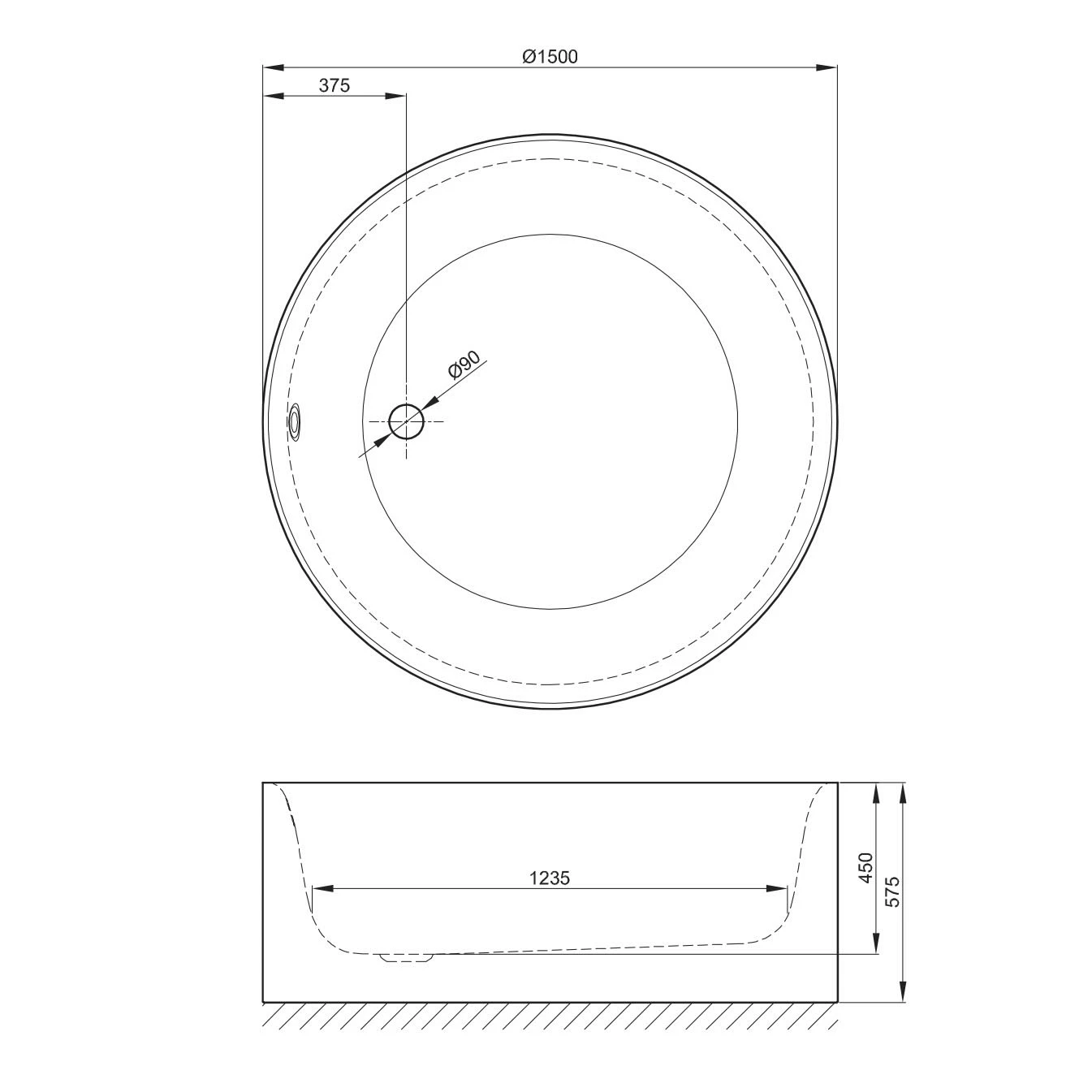 Bette BettePond Silhouette Freistehende Rundbadewanne 150 X 150 Cm 4 Bette BettePond Silhouette Freistehende Rundbadewanne 150 X 150 Cm – Bild 2