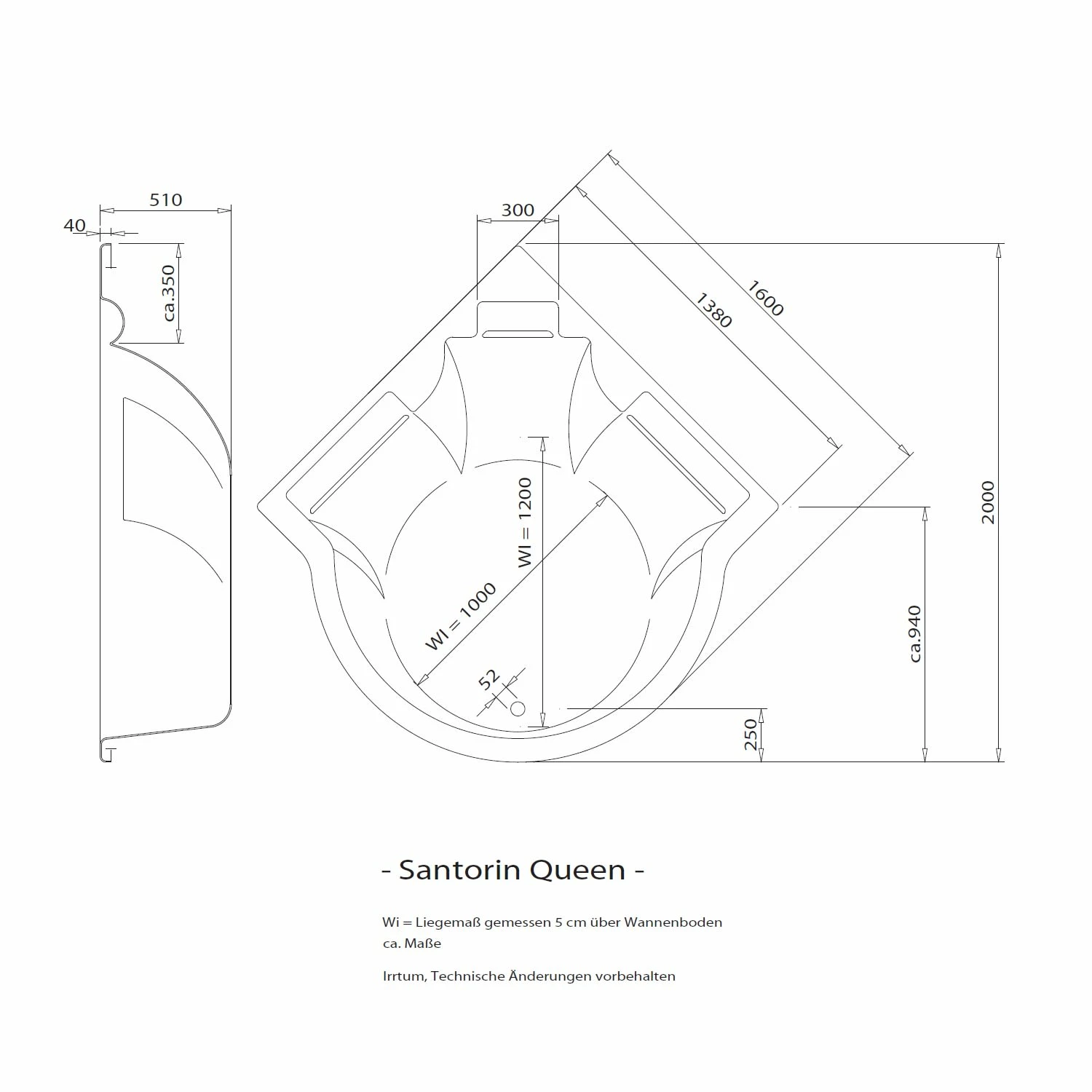 Caribia Santorin Queen Eck-Badewanne 138 X 200 Cm 3 Caribia Santorin Queen Eck-Badewanne 138 X 200 Cm