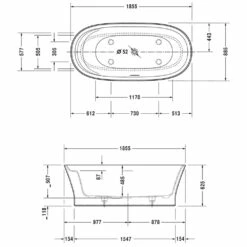 Duravit Cape Cod Badewanne Freistehend 185,5 X 88,5 Cm -Badezimmer Verkaufs-Shop hersteller duravit badewannen cape cod freistehend 731532