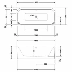 Duravit Happy D.2 Plus Whirlwanne 180 X 80 Cm, Freistehend, Mit Air System