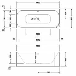 Duravit Happy D.2 Plus Whirlwanne 180 X 80 Cm Ecke Links, Mit Combi-System E