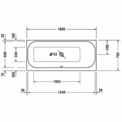 Duravit Happy D2 Rechteck Whirlwanne 160 X 70 Cm Mit Jet System, Rückenschräge Rechts