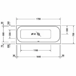 Duravit Happy D2 Rechteck Whirlwanne 170 X 70 Cm Mit Combi-System E, Rückenschräge Rechts