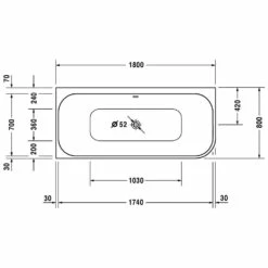 Duravit Happy D2 Rechteck Whirlwanne 180 X 80 Cm Mit Combi-System P, Ecke Links