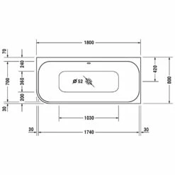 Duravit Happy D2 Rechteck Whirlwanne 180 X 80 Cm Mit Jet System, Ecke Rechts