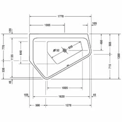 Duravit Paiova 5-Eck Whirlwanne 177 X 130 Cm Mit Combi-System L