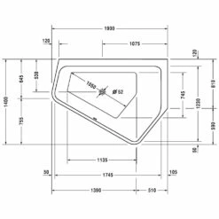 Duravit Paiova 5-Eck Whirlwanne 190 X 140 Cm Mit Jet System, Ecke Rechts