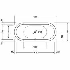 Duravit Starck Oval Whirlwanne 180 X 80 Cm Freistehend Mit Jet System, Zwei Rückenschrägen