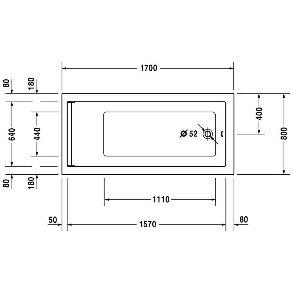 Duravit Starck Rechteck Whirlwanne 170 X 80 Cm Mit Jet System, Einer Rückenschräge 4 Duravit Starck Rechteck Whirlwanne 170 X 80 Cm Mit Jet System, Einer Rückenschräge – Bild 2