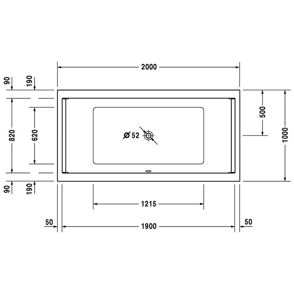 Duravit Starck Rechteck Whirlwanne 200 X 100 Cm Mit Combi-System P, Zwei Rückenschrägen 4 Duravit Starck Rechteck Whirlwanne 200 X 100 Cm Mit Combi-System P, Zwei Rückenschrägen – Bild 2