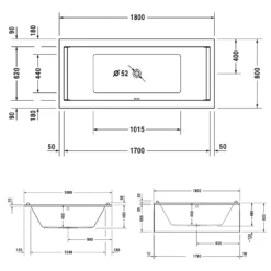 Duravit Starck Badewanne Rechteck 180 X 80 Cm -Badezimmer Verkaufs-Shop hersteller duravit badewannen whirlpools starck whirlwannen 1176496