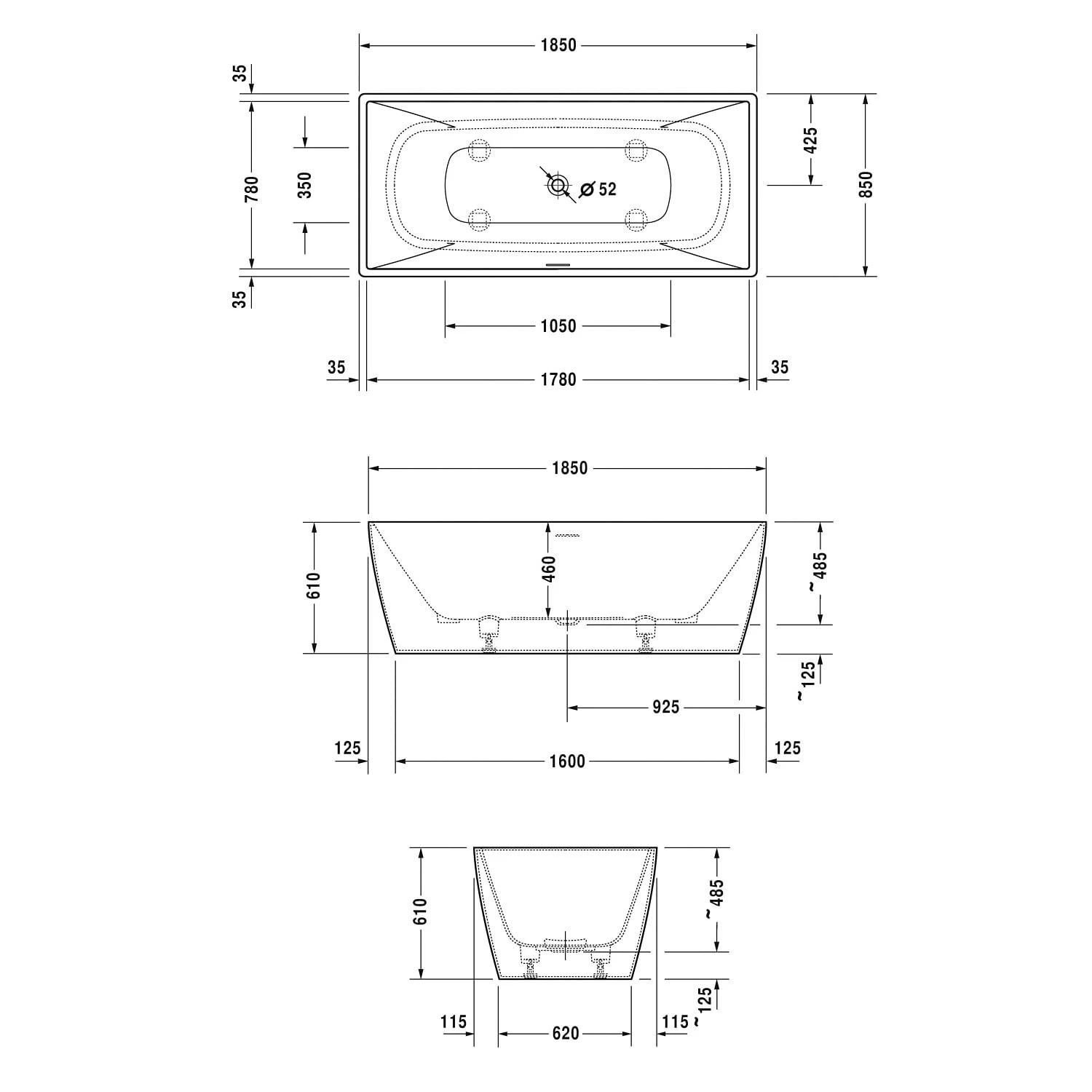 Duravit DuraSquare Badewanne Freistehend 185 X 85 Cm 6 Duravit DuraSquare Badewanne Freistehend 185 X 85 Cm – Bild 4
