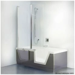 DUSCHOLUX Step-in Pure Badewanne 180 X 80 Cm Mit Integriertem Wasserzulauf, Einstieg Rechts