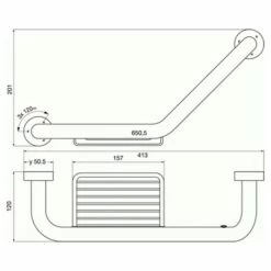 Emco Rondo 2 Wannengriff Mit Seifenkorb 41 Cm